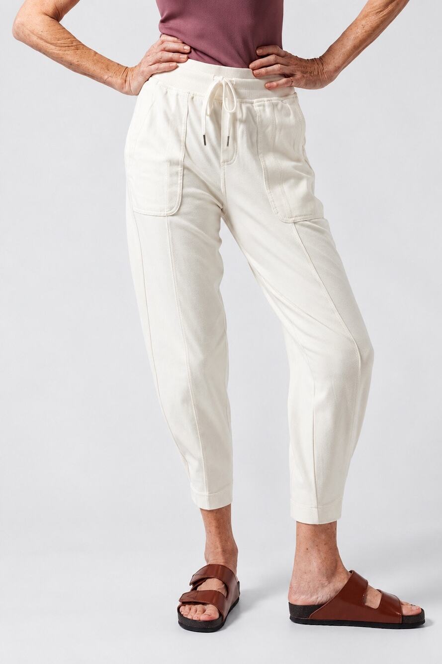 Athleta Farallon Weekender Cropped Pants Cream Women’s Size Small